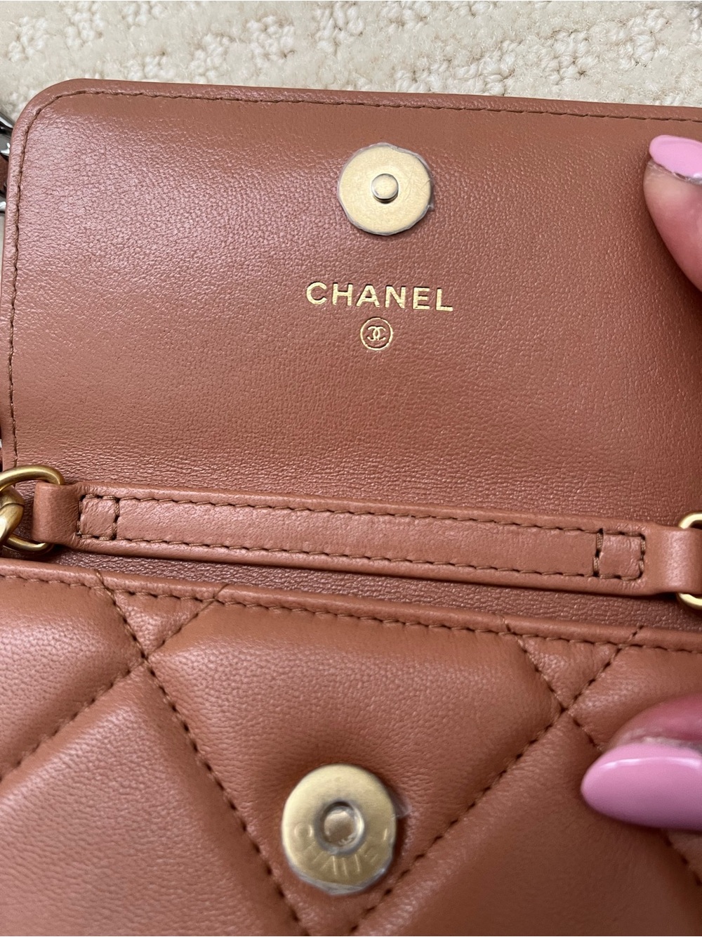 CHANEL Mini Quilted Lambskin Belt Bag in Tan with Gold Hardware - Picture 2 of 8